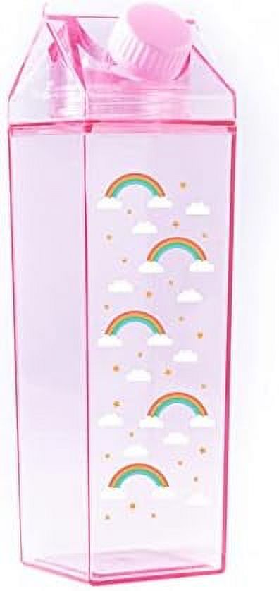 Rainbow Pattern Milk Carton Water Bottle 500ml 16.9oz U6279