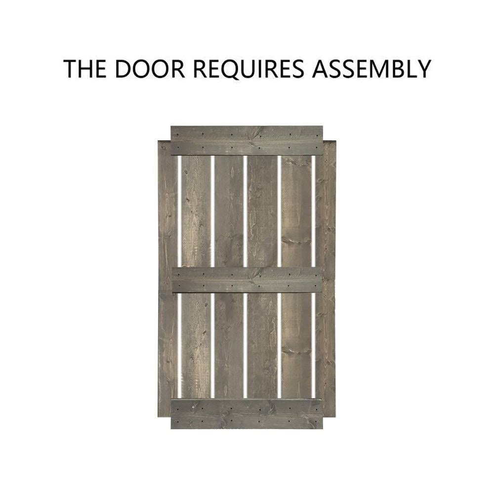 Sage Green Solid Wood Interior Sliding Barn Door Q38640