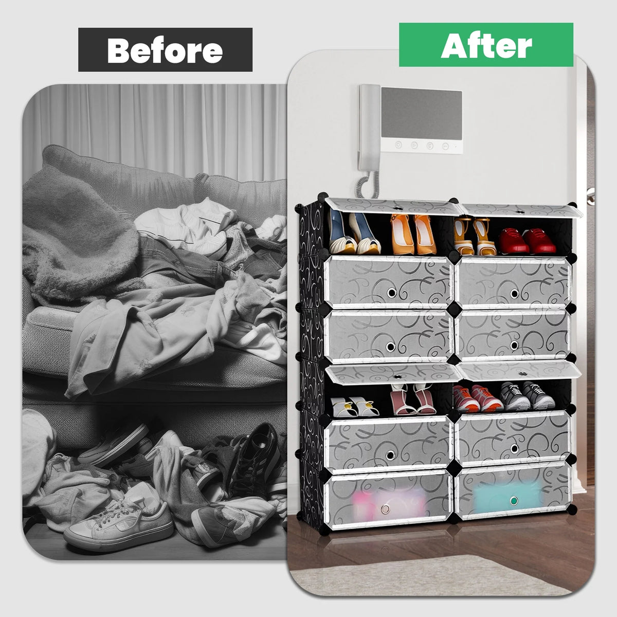 12 Cubic 6-Tier Shoe Rack Shelf Cabinet Storage Closet Organizer S2011