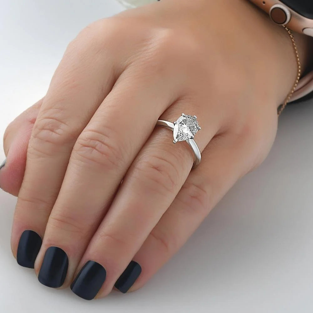 2Ct Pear Moissanite Solitaire Engagement Ring 14k Gold L9630