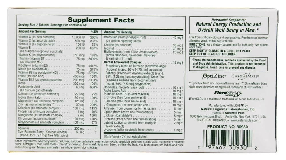 120 Tablets Men Iron-Free F9497