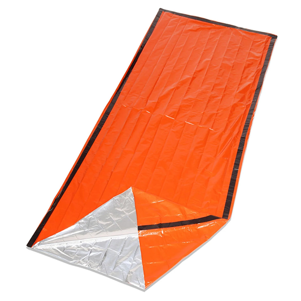 Hiking Emergency Kit Waterproof Heat Reflective Poncho Raincoat with Sleeping Bag and Tent Shelter R553747