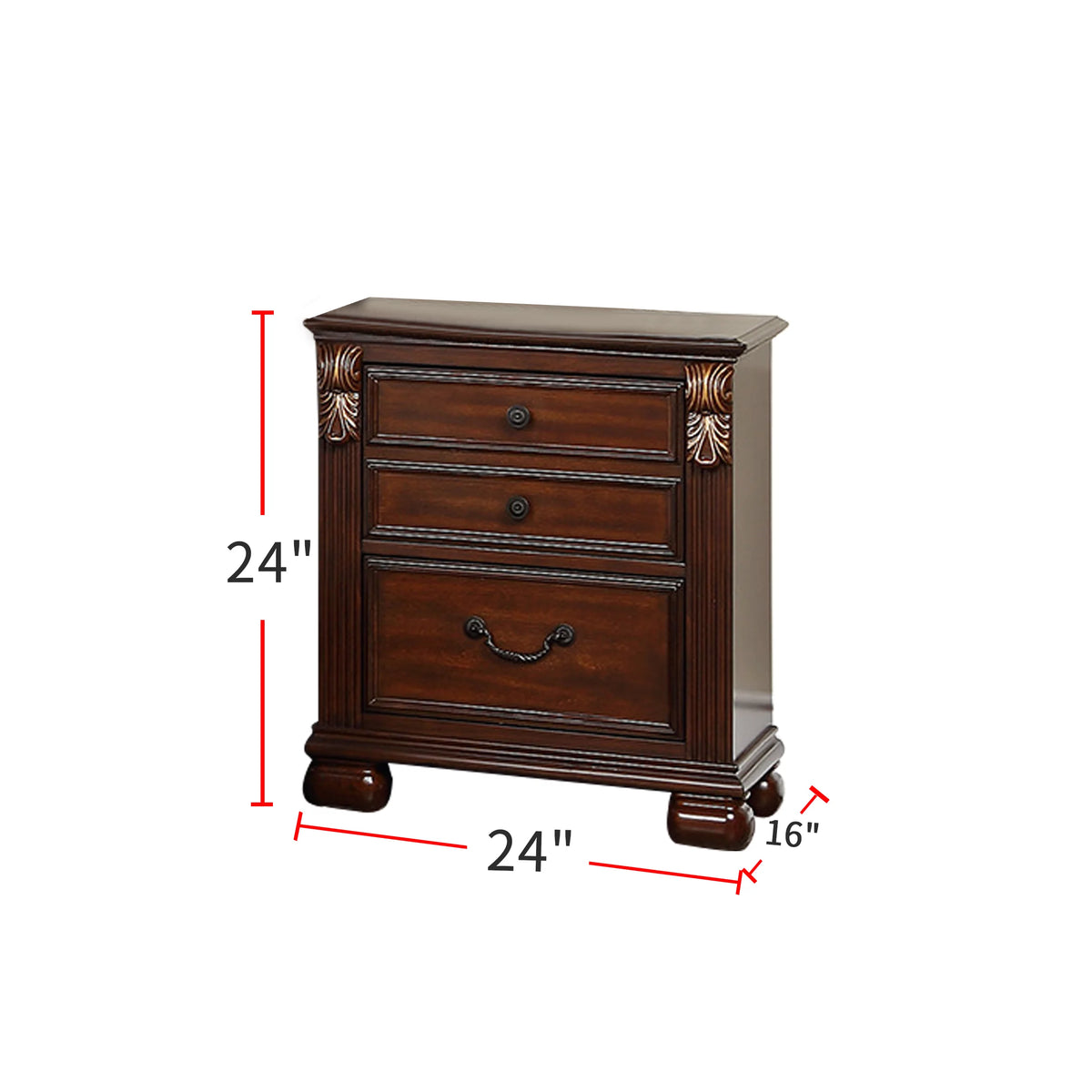 2-Drawer Wood Nightstand O519324