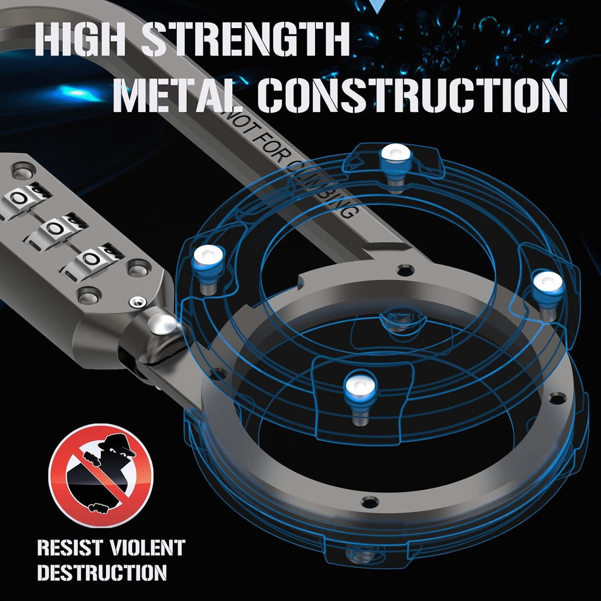 Airtag Holder with 3-Digit Combination Lock and Metal Carabiner V85235