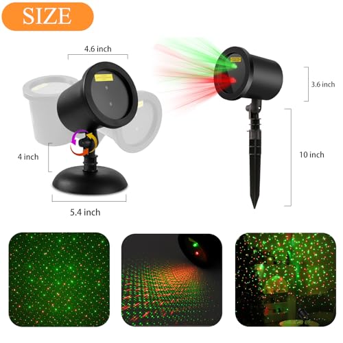 Red & Green Stars Motion Laser Christmas Lights Projector H1739