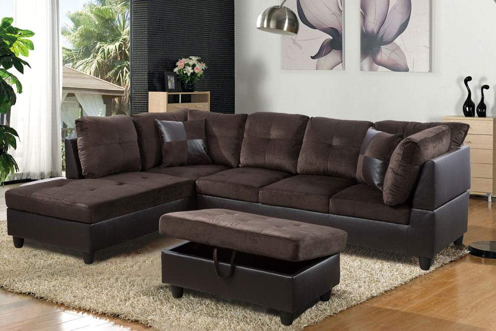 103.5'' Sectional Sofa with Storage Ottoman O896622