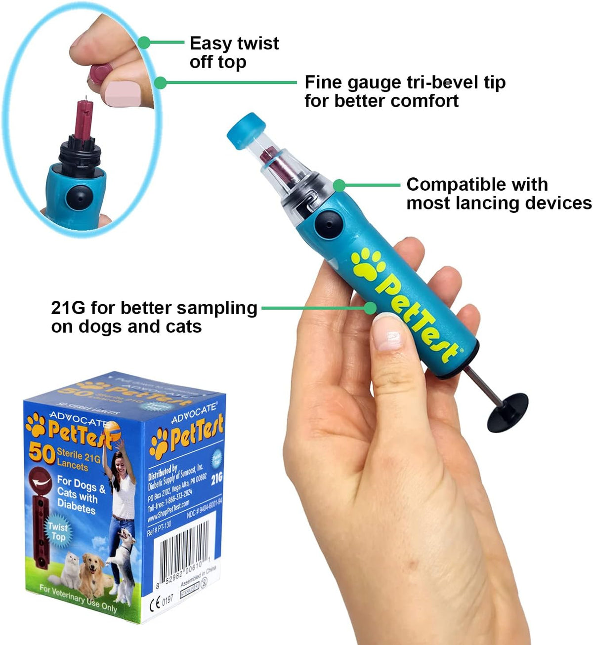 21g Twist Top Pet Lancets Pack of 2 Z298