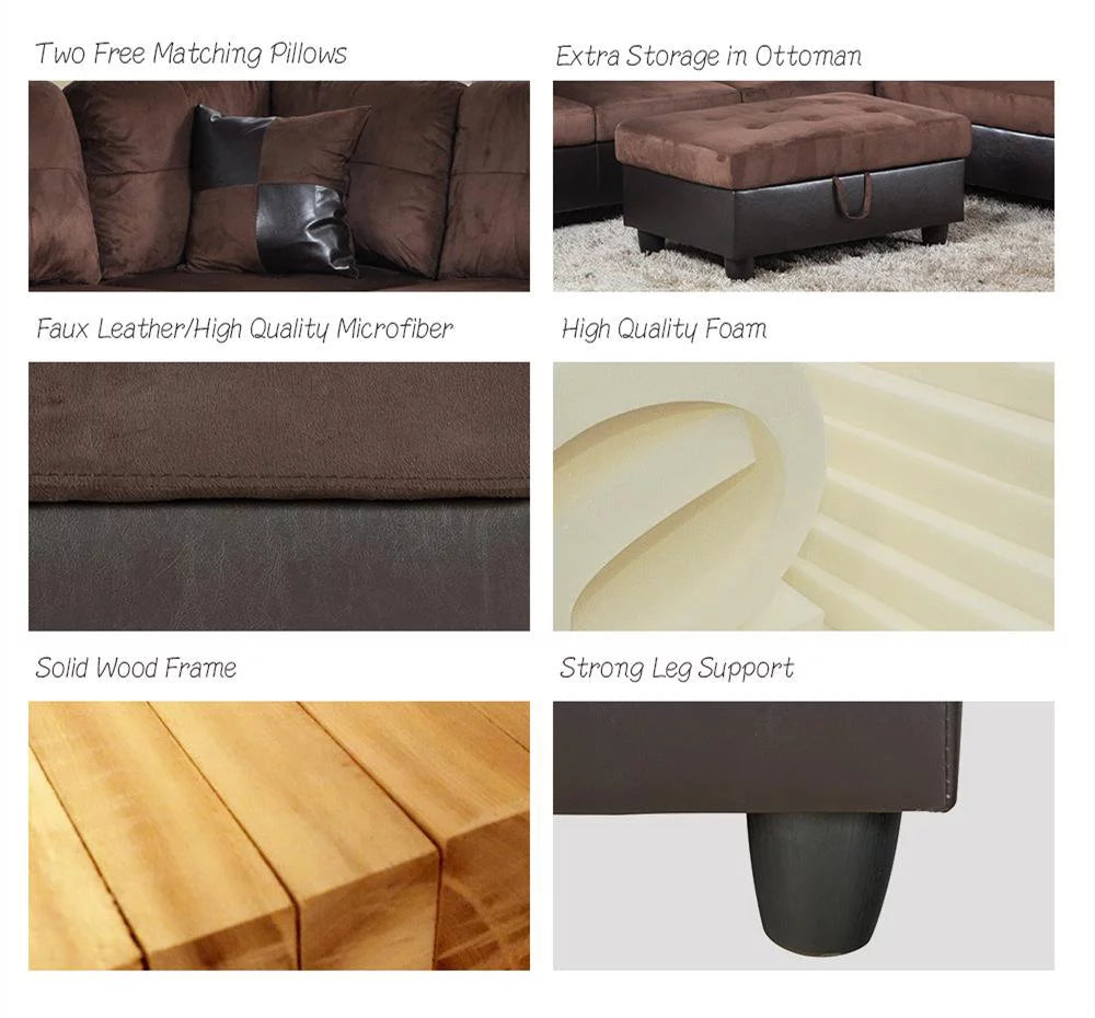 103.5'' Sectional Sofa with Storage Ottoman O896622