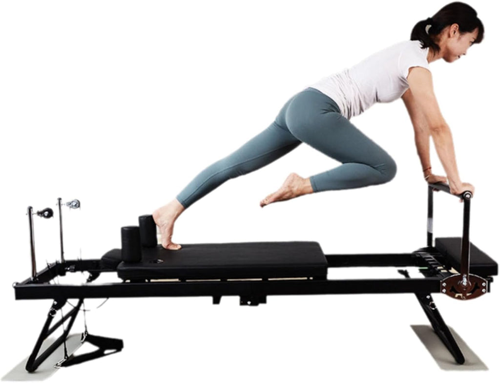 Foldable Pilates Reformer with Dual Resistance Springs and Cords G545