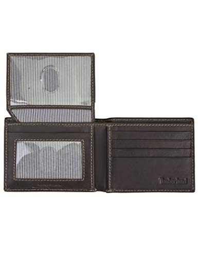 Black Leather Wallet with Attached Flip Pocket B415