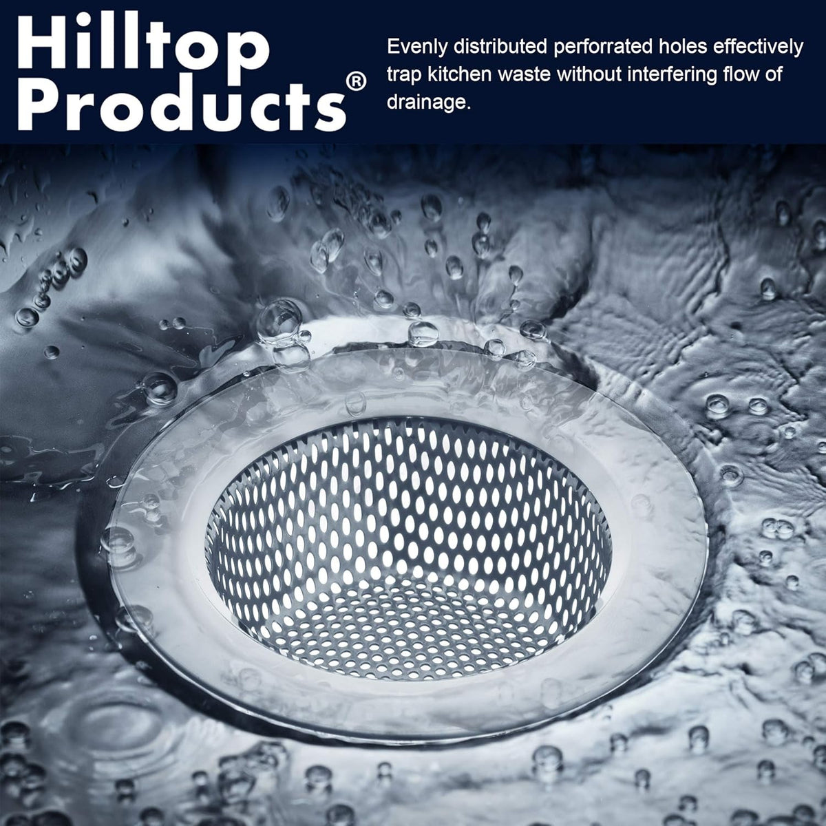 2 Pack 4.5" Top / 3" Basket Stainless Steel Kitchen Sink Drain Strainer T2628