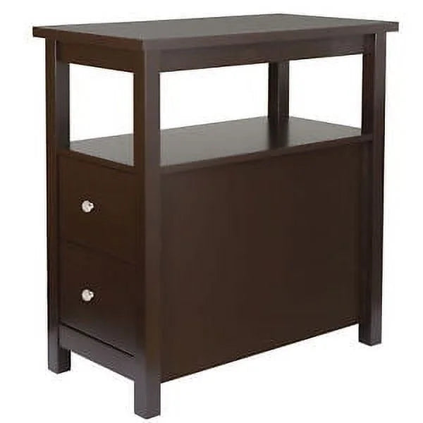Chairside End Table with 2 Drawer and Shelf Narrow Stand H831