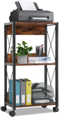 3-Tier Rolling Printer Cart with Storage W34834