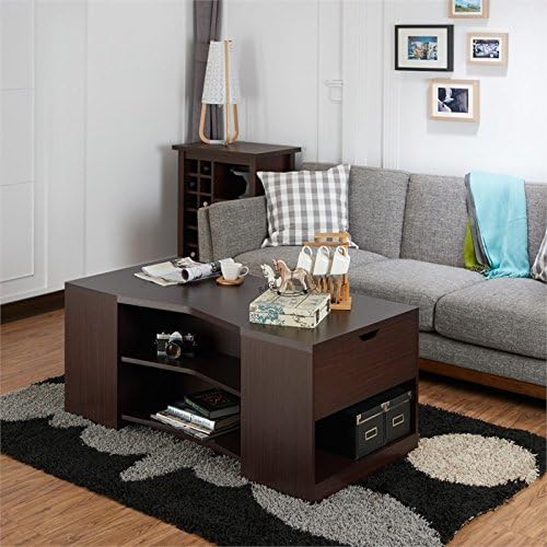 Modern Wood Multi Shelf Coffee Table in Walnut H4419