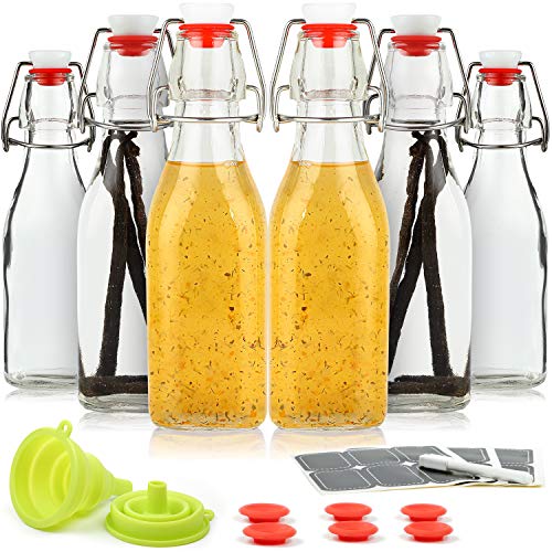 Set of 6 8.5 oz Swing Top Glass Bottles X31517