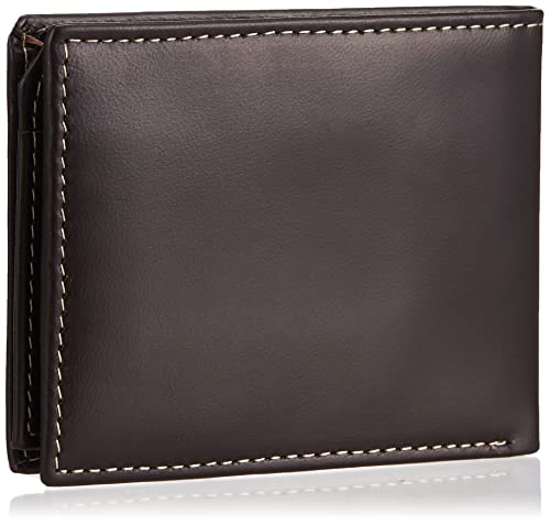 Black Leather Wallet with Attached Flip Pocket B415