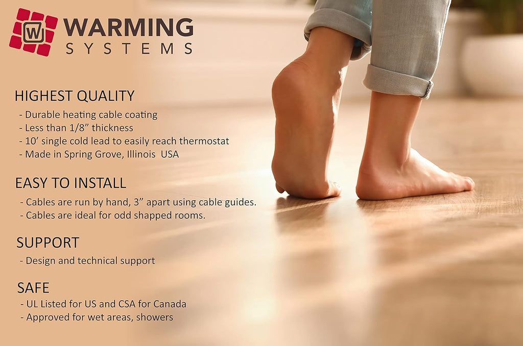 50 Sqft Electric Radiant Floor Heat Heating System with Digital Thermostat V69661