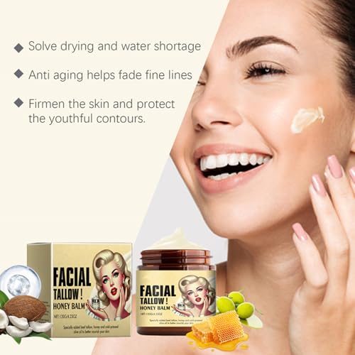Whipped Beef Tallow and Honey Balm Face Cream (1PC) D21971