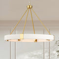 8-Light Dimmable Fabric Ring Chandelier Y30676