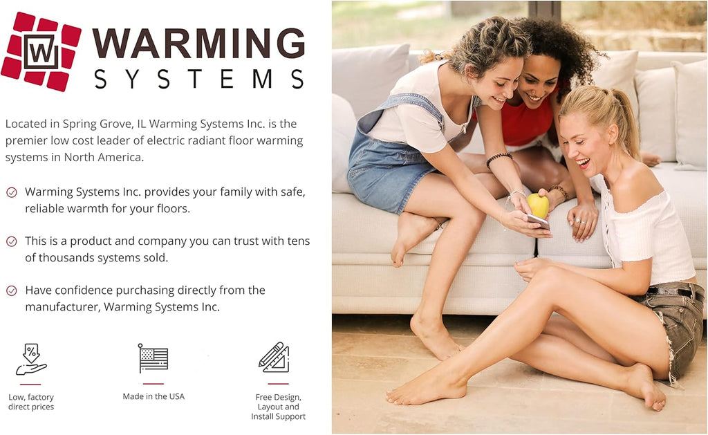50 Sqft Electric Radiant Floor Heat Heating System with Digital Thermostat V69661