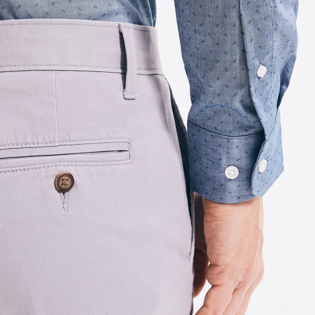 Grey Classic Fit Flat Front Deck Pant R385078