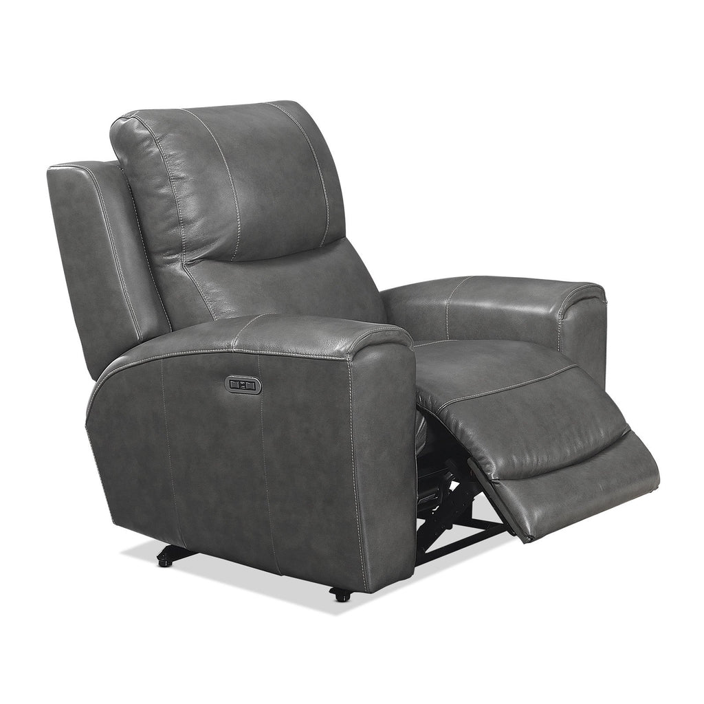 Ivory Leather Power Reclining Chair O32712
