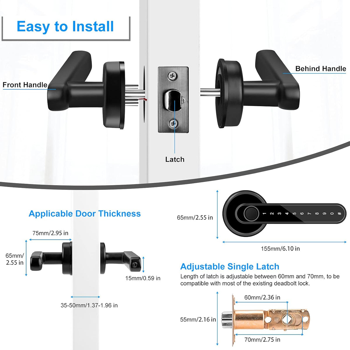 Smart Lever Door Lock with Handle X14709
