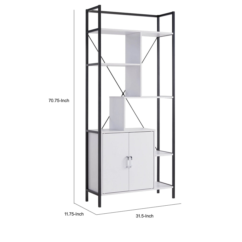 71 Inch White Display Cabinet with 7 Shelves F86903