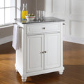 White Wood Portable Kitchen Island T98301