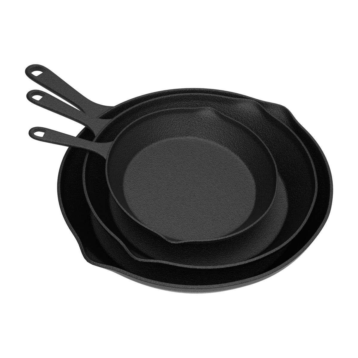 Cast Iron Pre-Seasoned Nonstick Skillets Set of 3 T524