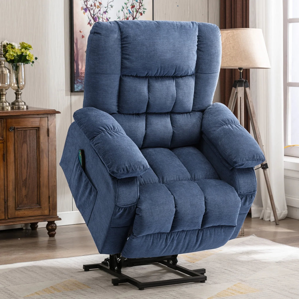 Brown Power Lift Recliner Chair with Heat and Massage U7406