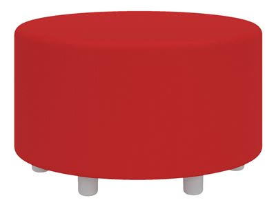 Red Vinyl Cylinder Ottoman K827792