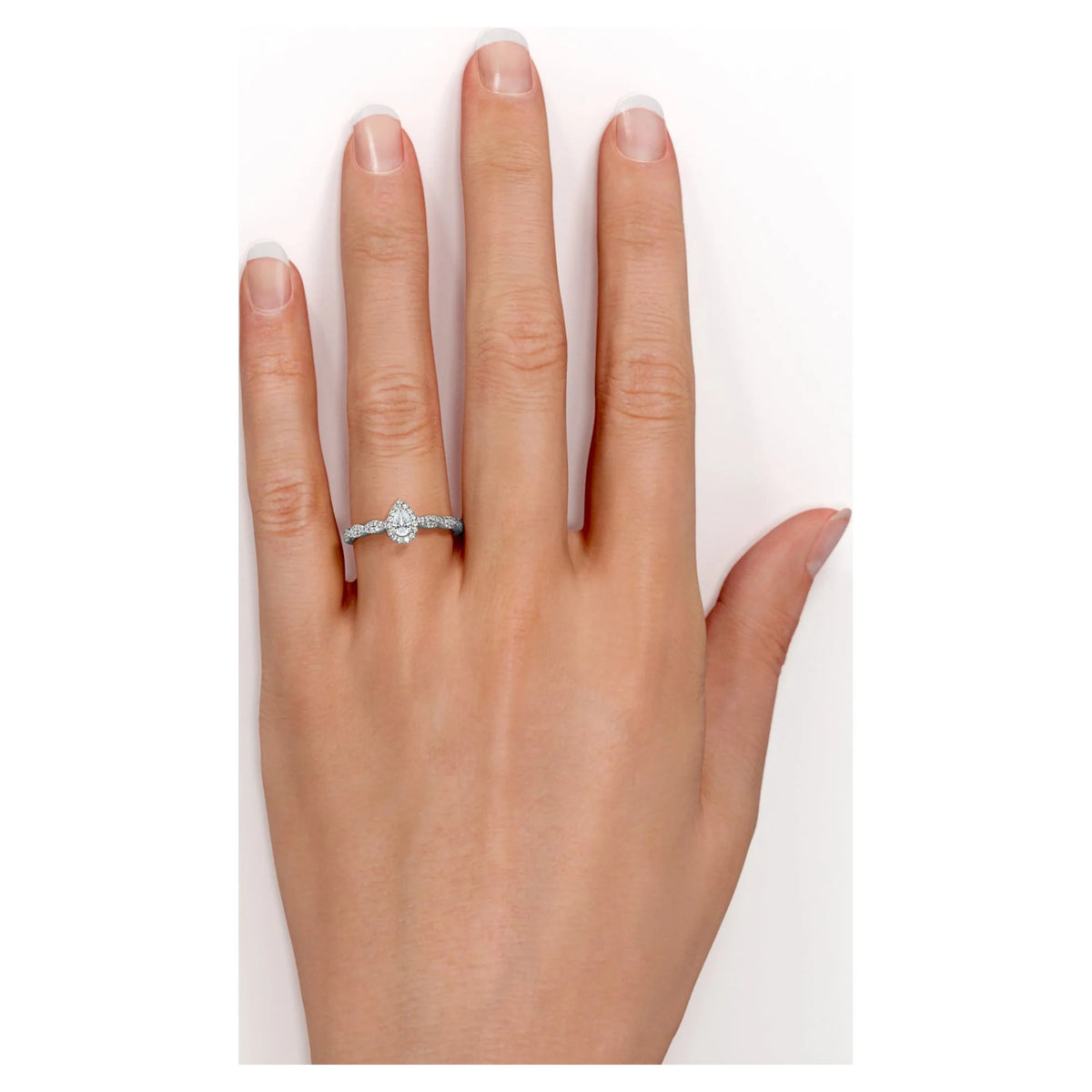 10K White Gold Pear Cut Diamond Engagement Ring H307714