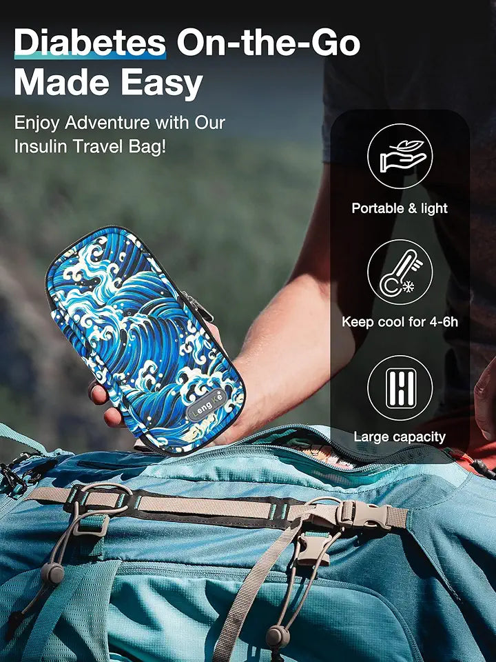 Insulin Cooler Travel Case and 4 Nylon Ice Packs R458