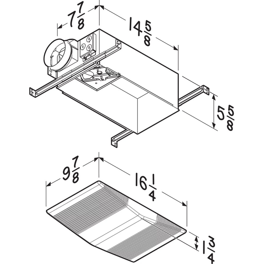 Bathroom Ceiling Ventilation with Exhaust Fan & Lighting A760469