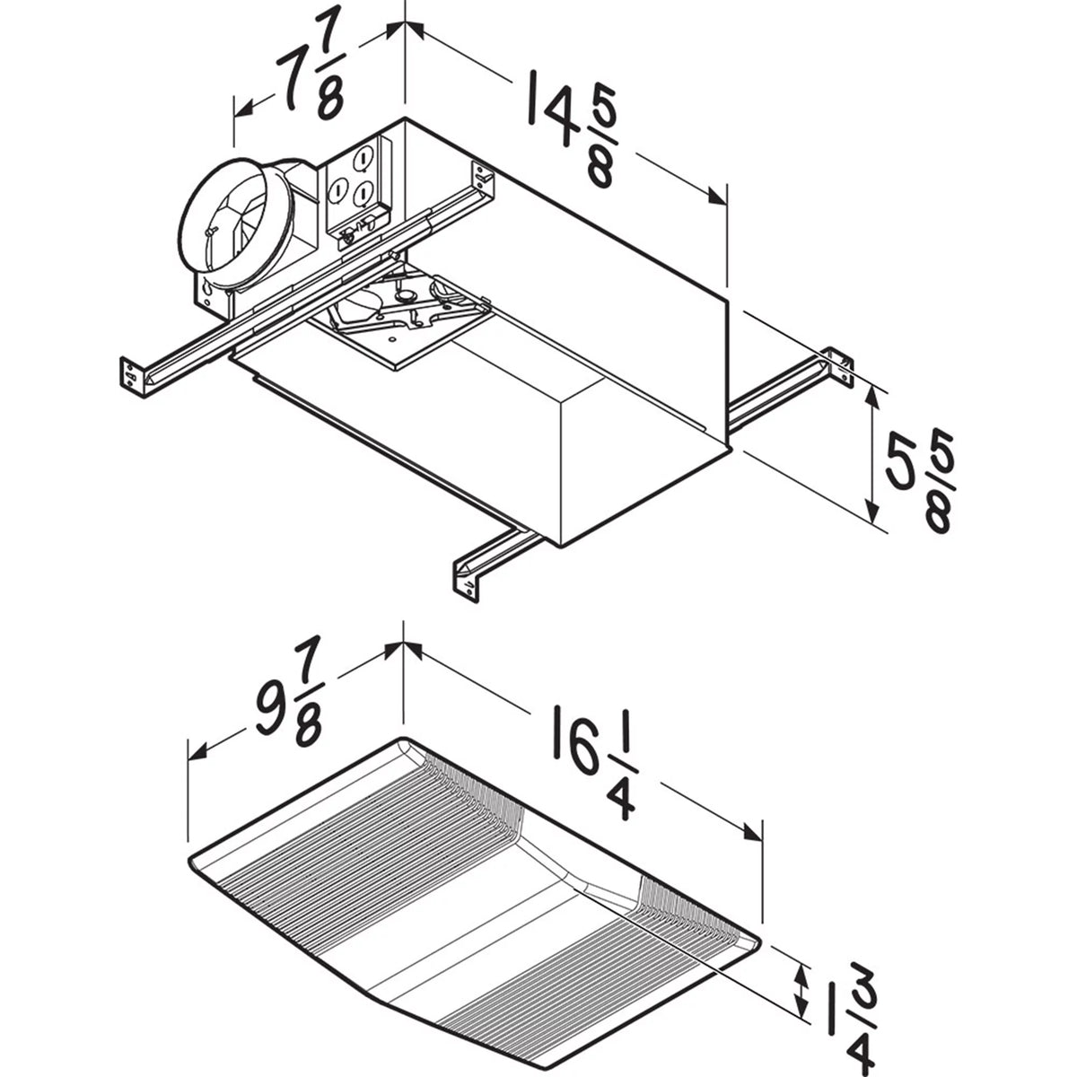 Bathroom Ceiling Ventilation with Exhaust Fan & Lighting A760469