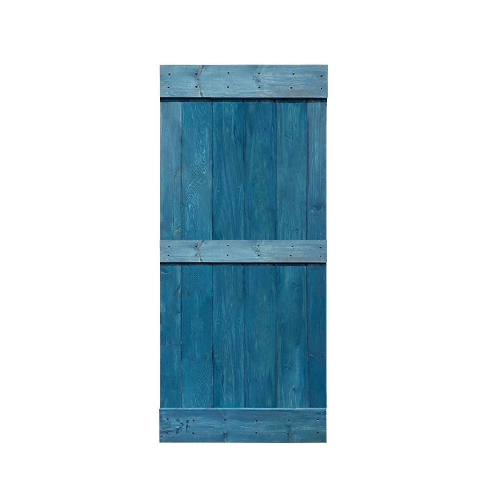 Sage Green Solid Wood Interior Sliding Barn Door Q38640