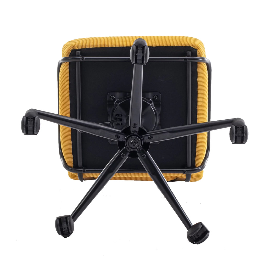 Yellow Corduroy Adjustable Swivel Desk Chair A95746