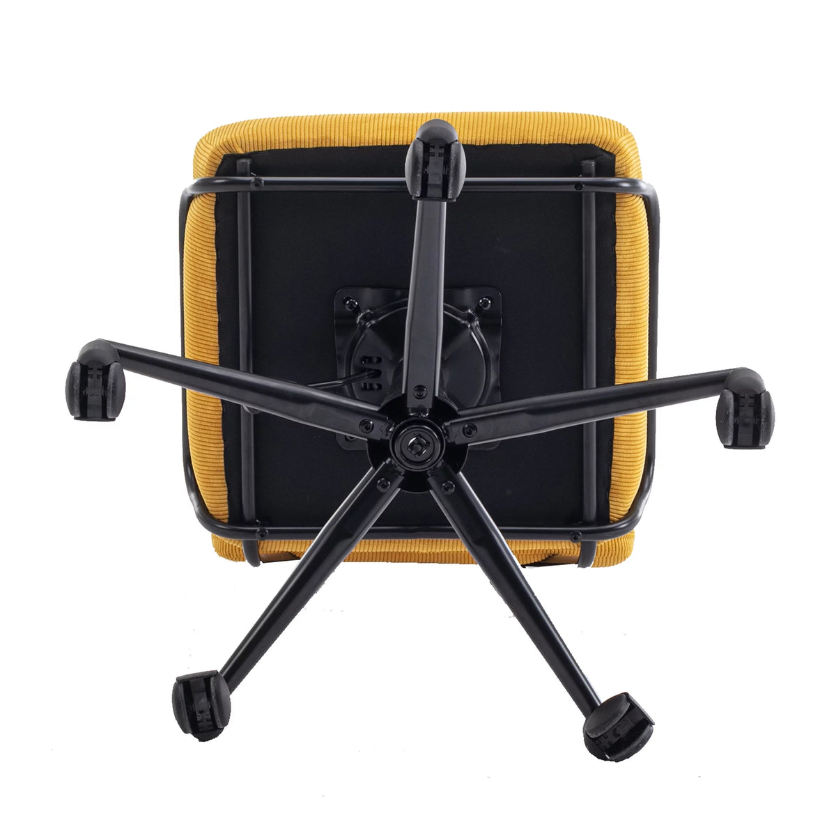 Yellow Corduroy Adjustable Swivel Desk Chair A95746