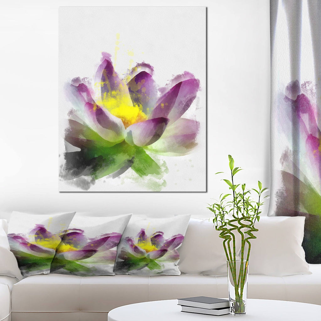 Purple Lotus Flower Canvas Art Print Q2628