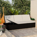 Adjustable Poly Rattan Sun Lounger with Cushion S98959