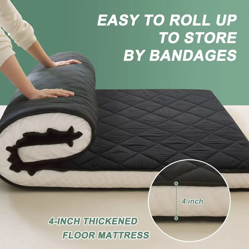 Japanese Floor Mattress 4 Thick Sherpa Fleece Folding Sleeping Pad 80*60 Z8353