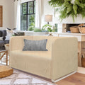 Beige Linen 3 Seater Sofa Slip Cover C365726