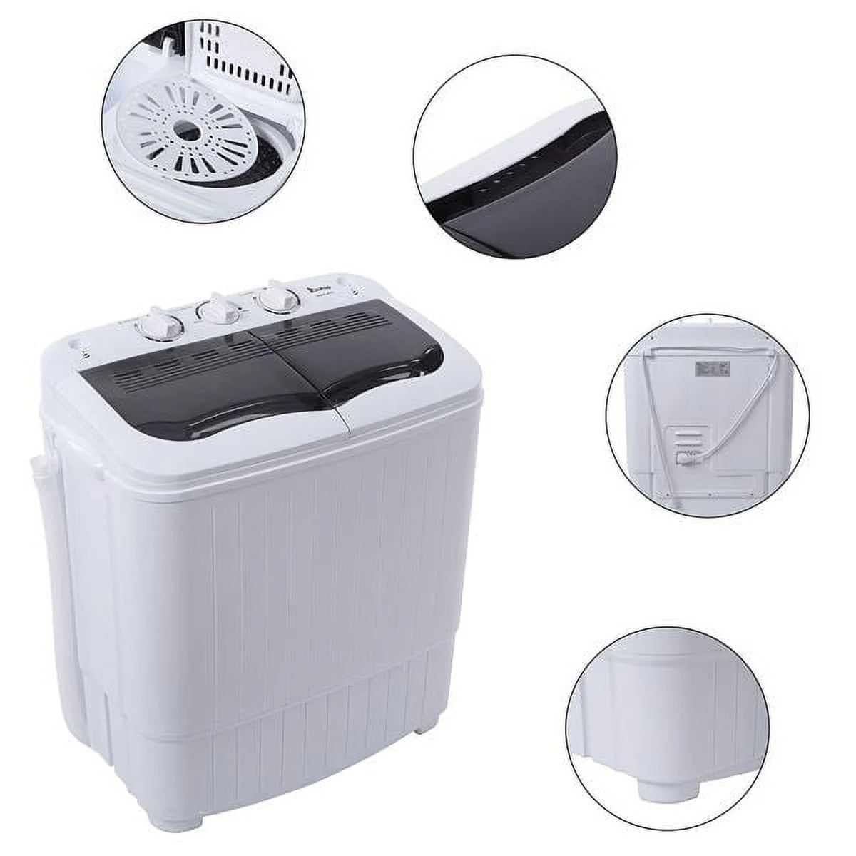 Portable 14.3lbs Washing Machine with Drain Pump P9632