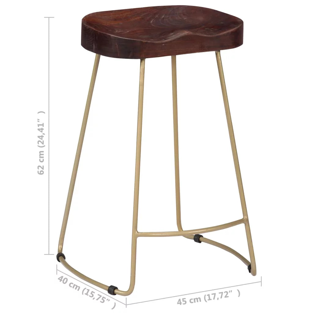 Solid Mango Wood Bar Stools 2 pcs B248556