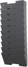 Gray Wall Mount Steel Vertical File Organizer 10 Sectional Pack of 2 O1213