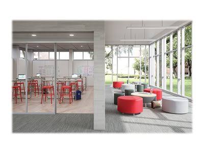 Red Vinyl Cylinder Ottoman K827792