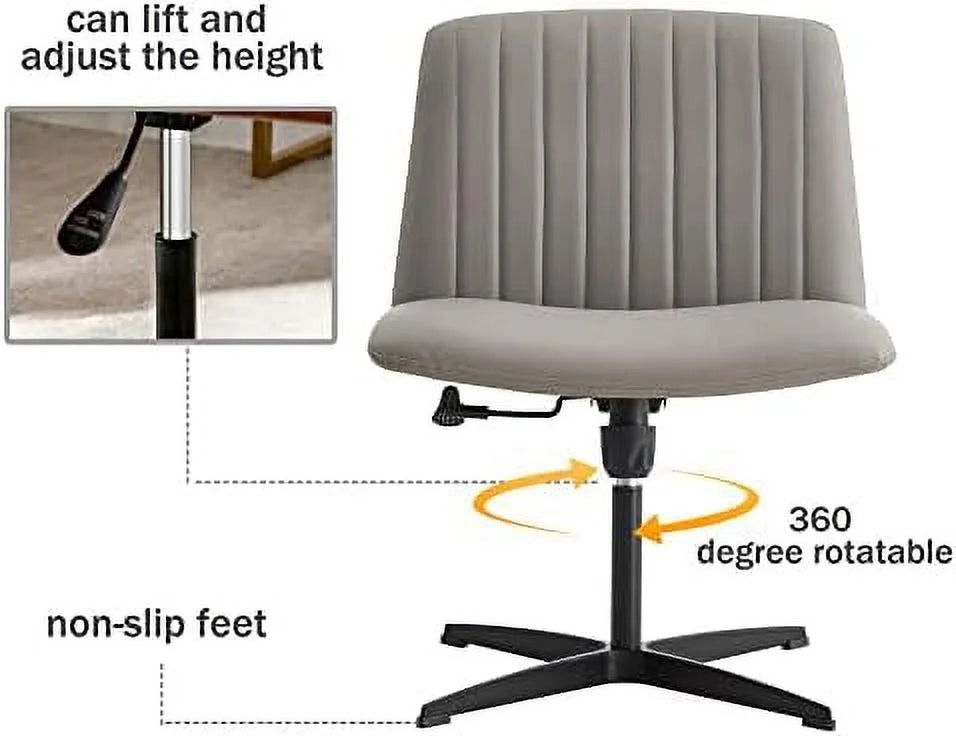 Black PU Leather Armless Office Chair O641