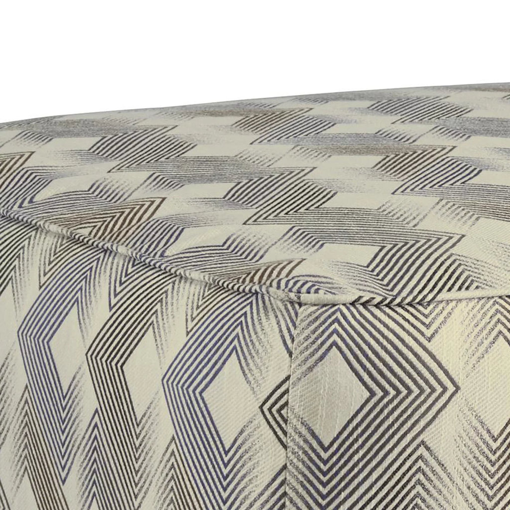 Oversized Polyester Ottoman with Faded Diamond Pattern G9854