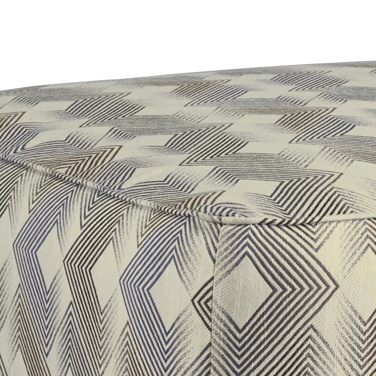 Oversized Polyester Ottoman with Faded Diamond Pattern G9854
